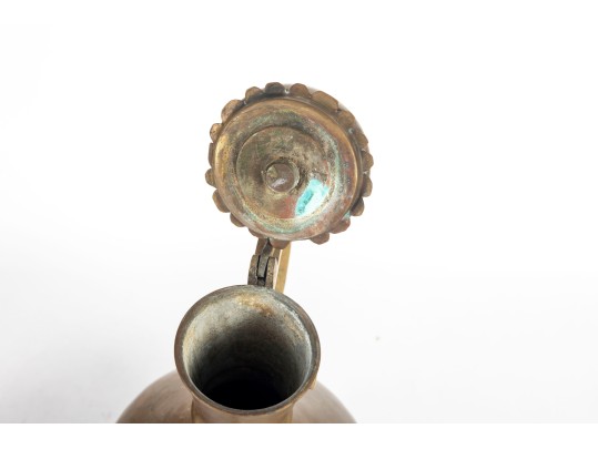 Pair Of Brass Middle Eastern Ewers