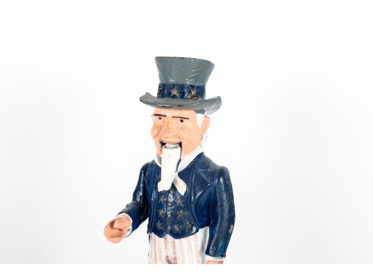 Uncle Sam Cast Iron Mechanical Bank Reproduction