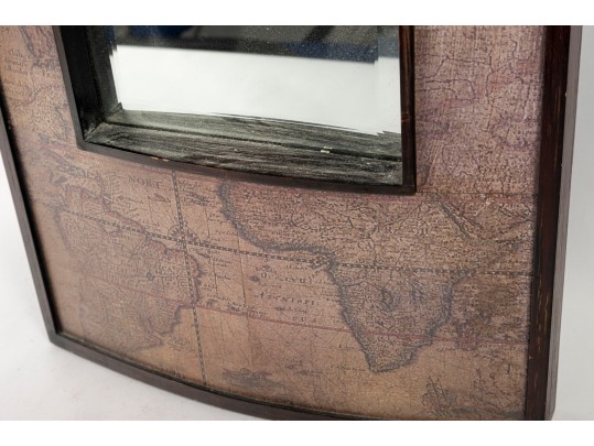 Vertical Wall Mirror With Map Frame