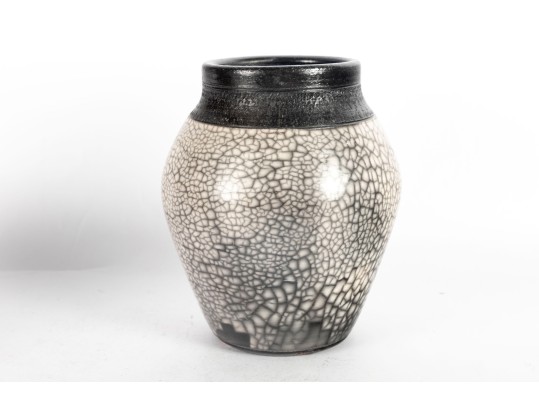 Pair Of Naked Raku Pottery Vases — Signed