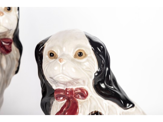 Vintage Ceramic Staffordshire Spaniel Dogs