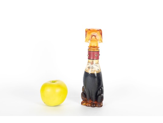 Italian Amber Empoli Glass Dog Vino Rosso 