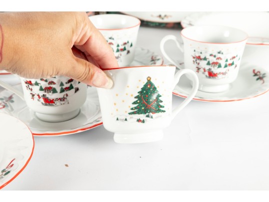 Kopin “Christmas Pleasure” Porcelain Holiday Dinnerware Set