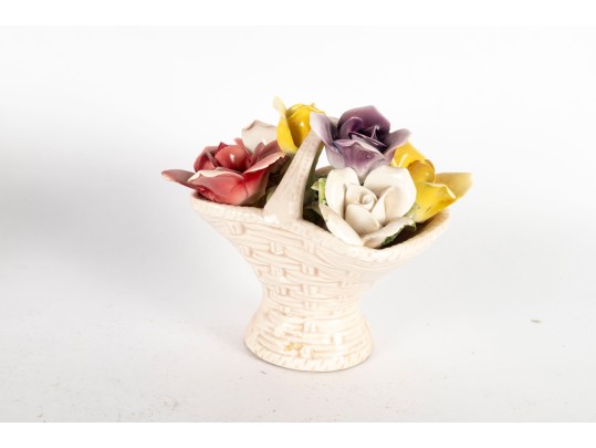 Lot Of Three Asian Porcelain Floral Decor Pieces