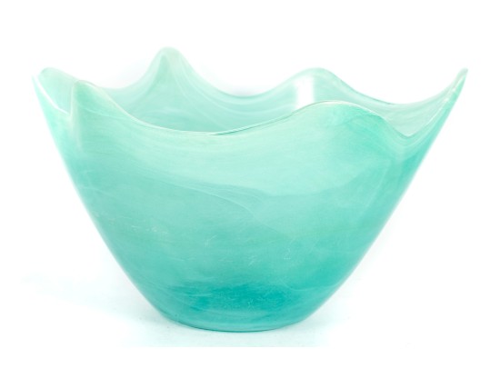 Seafoam Blue Freeform Swirl Vase