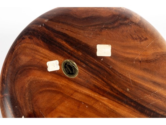 Mid-Century Modern Hand-Turned Wooden Bowl And Charger Set