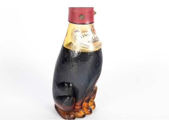 Italian Amber Empoli Glass Dog Vino Rosso 