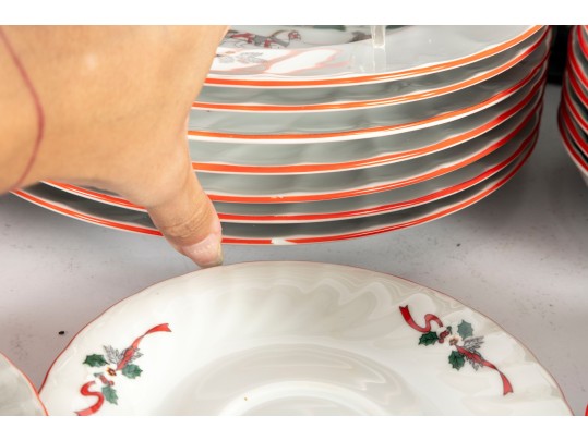 Kopin “Christmas Pleasure” Porcelain Holiday Dinnerware Set