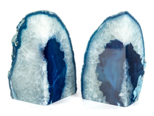 Brazillian Blue Agate Geode Slice/Bookend