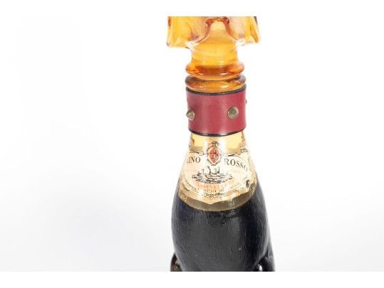 Italian Amber Empoli Glass Dog Vino Rosso 