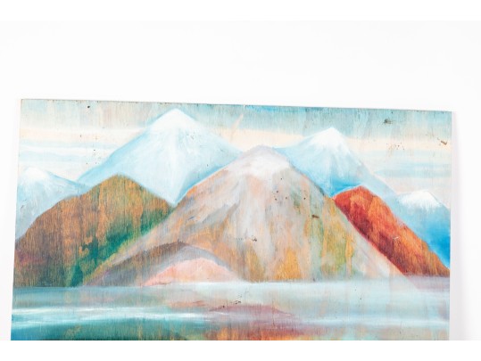 Dan Lynch (American [SC], 1930-2019) Oil On Board, Floral Mountain Lake