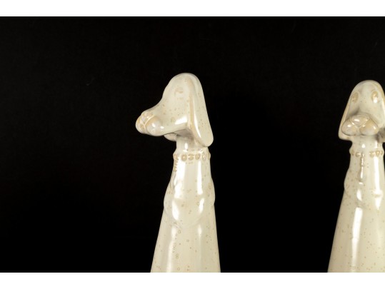 Elongated Ceramic Hound Sculptures