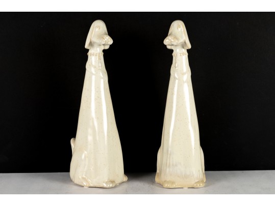 Elongated Ceramic Hound Sculptures