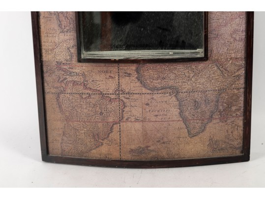 Vertical Wall Mirror With Map Frame