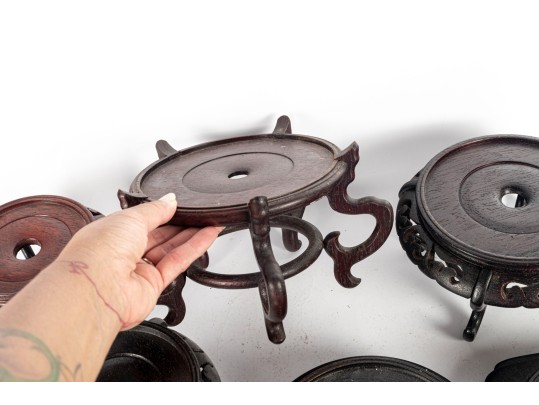 Collection Of Asian Wood Plant Stands (Varying Sizes)