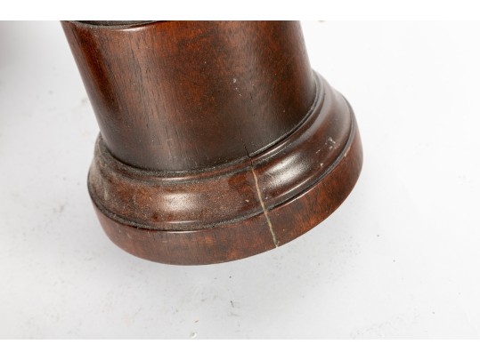 Pair Of Turned Mahogany Church Candlesticks