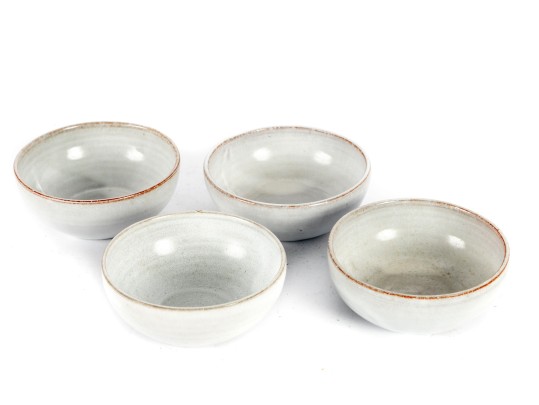 J.B. Cole (American [NC] B. 1869) White Glazed Bowls
