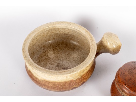 Pair Of Studio Pottery Stoneware Soup Bowls
