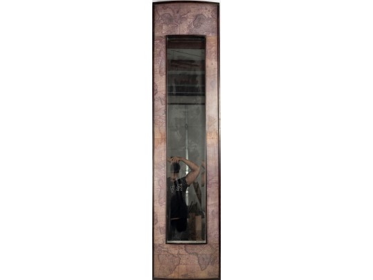 Vertical Wall Mirror With Map Frame