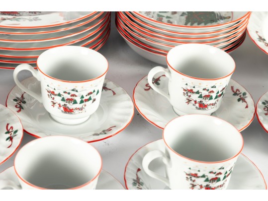 Kopin “Christmas Pleasure” Porcelain Holiday Dinnerware Set
