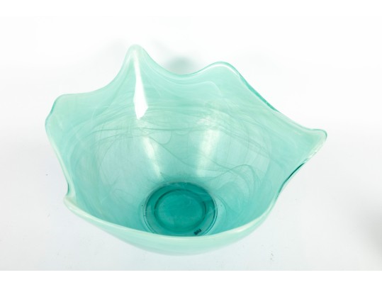 Seafoam Blue Freeform Swirl Vase