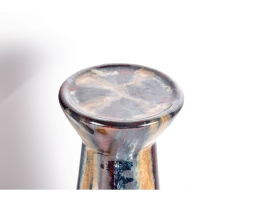 Pair Of Large Glazed Ceramic Candlestick Towers