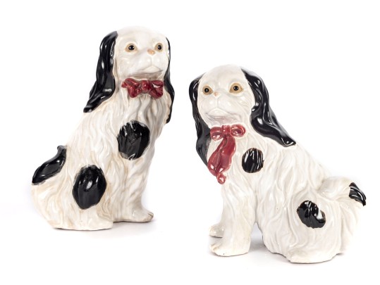 Vintage Ceramic Staffordshire Spaniel Dogs