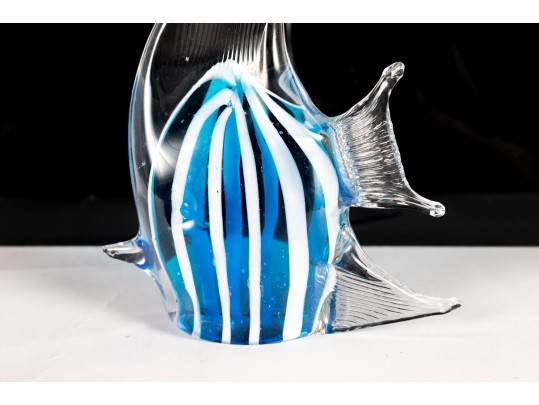 Hand-Blown Glass Angelfish Sculpture 