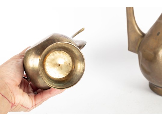 Pair Of Brass Middle Eastern Ewers