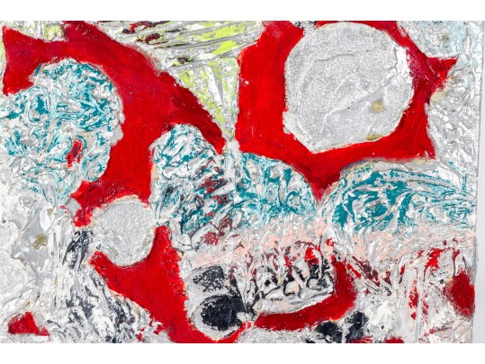 Dan Lynch (American [SC], 1930-2019) Mixed Media On Canvas, Abstract In Red