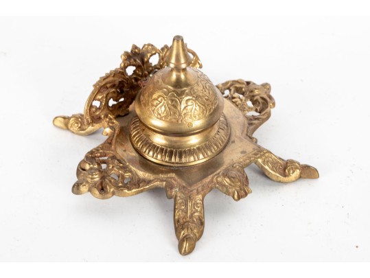 Early 20th Century European Brass Inkwell 