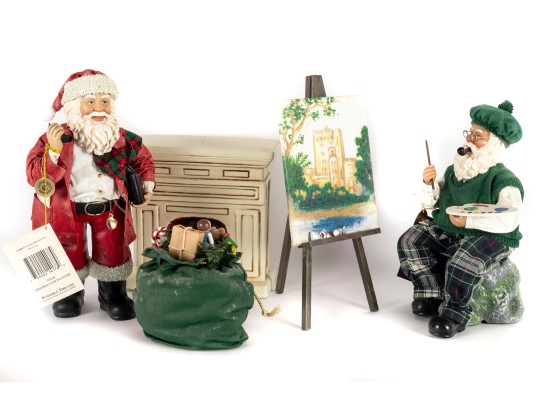 Possible Dreams Clothtique Santa Figurines — “Traditional Santa” & “Santa The Artist”