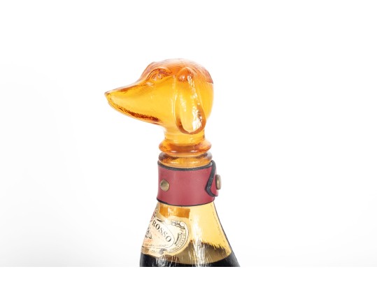 Italian Amber Empoli Glass Dog Vino Rosso 