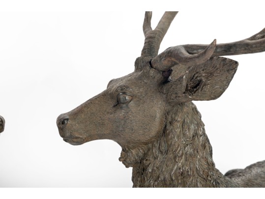 Two Decorative Resin Elk