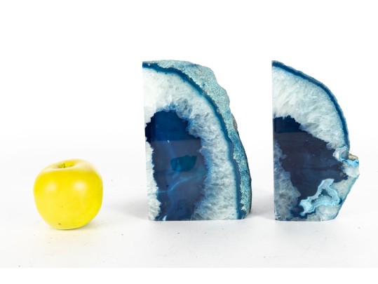 Brazillian Blue Agate Geode Slice/Bookend