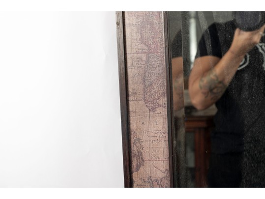 Vertical Wall Mirror With Map Frame