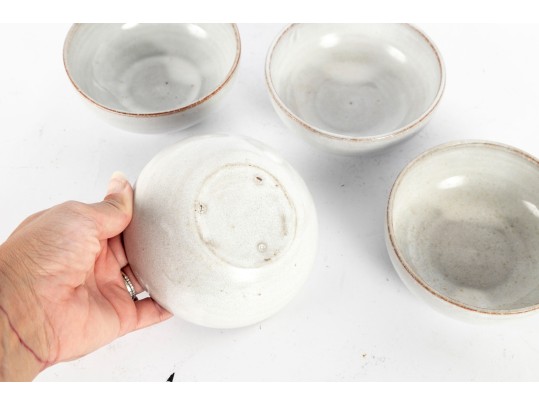 J.B. Cole (American [NC] B. 1869) White Glazed Bowls