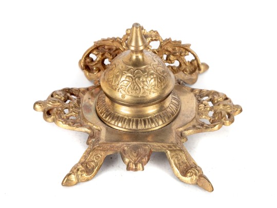 Early 20th Century European Brass Inkwell 