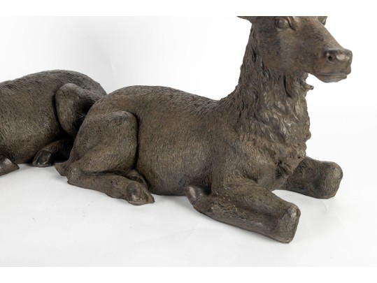 Two Decorative Resin Elk