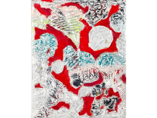 Dan Lynch (American [SC], 1930-2019) Mixed Media On Canvas, Abstract In Red