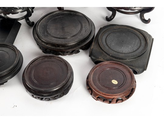 Collection Of Asian Wood Plant Stands (Varying Sizes)