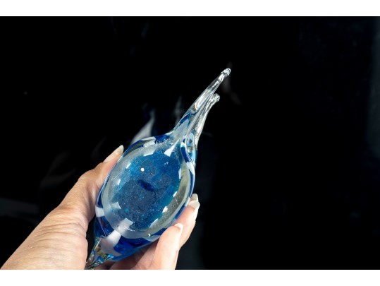 Hand-Blown Glass Angelfish Sculpture 