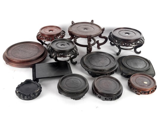 Collection Of Asian Wood Plant Stands (Varying Sizes)