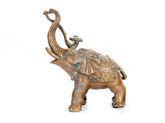 Indian Weighted/Engraved Brass Elephant