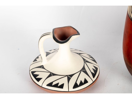 Signed Southwest Pottery Jar & Navajo Pottery Wedding Vase