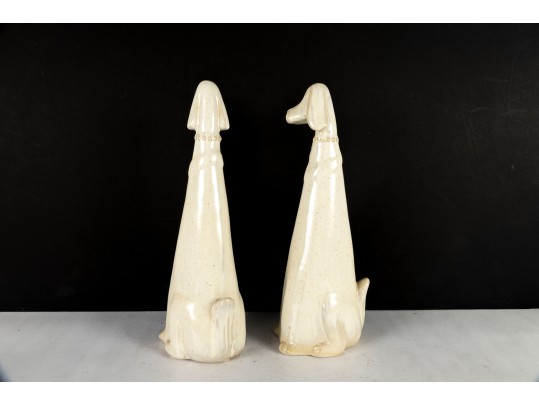 Elongated Ceramic Hound Sculptures