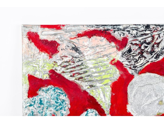 Dan Lynch (American [SC], 1930-2019) Mixed Media On Canvas, Abstract In Red