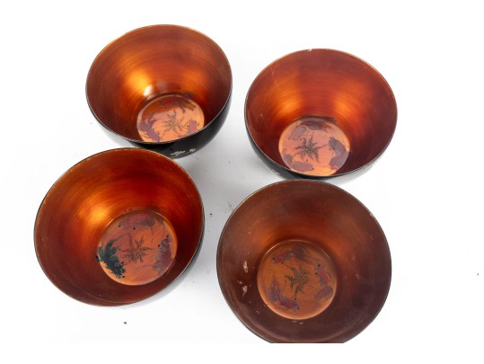 Set Of Four Japanese Lacquerware Bowls