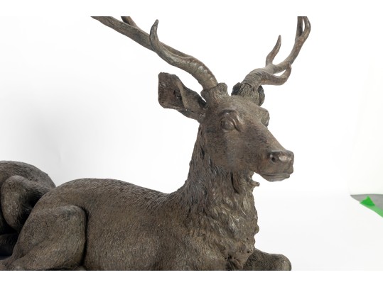 Two Decorative Resin Elk