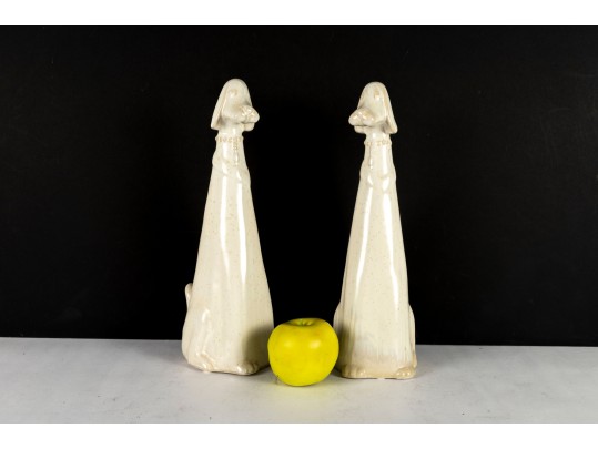 Elongated Ceramic Hound Sculptures